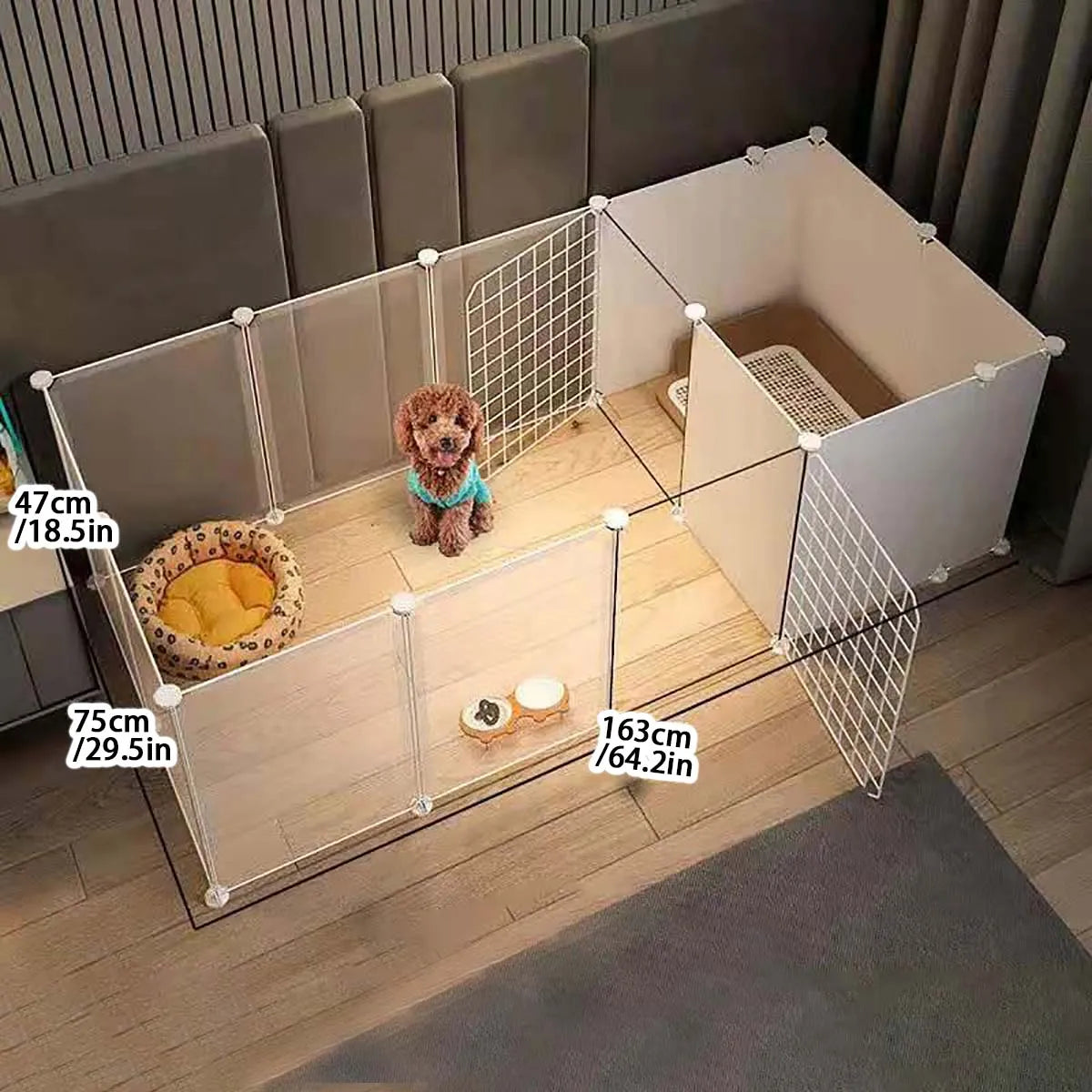 Indoor Dog Enclosure with Toilet Area