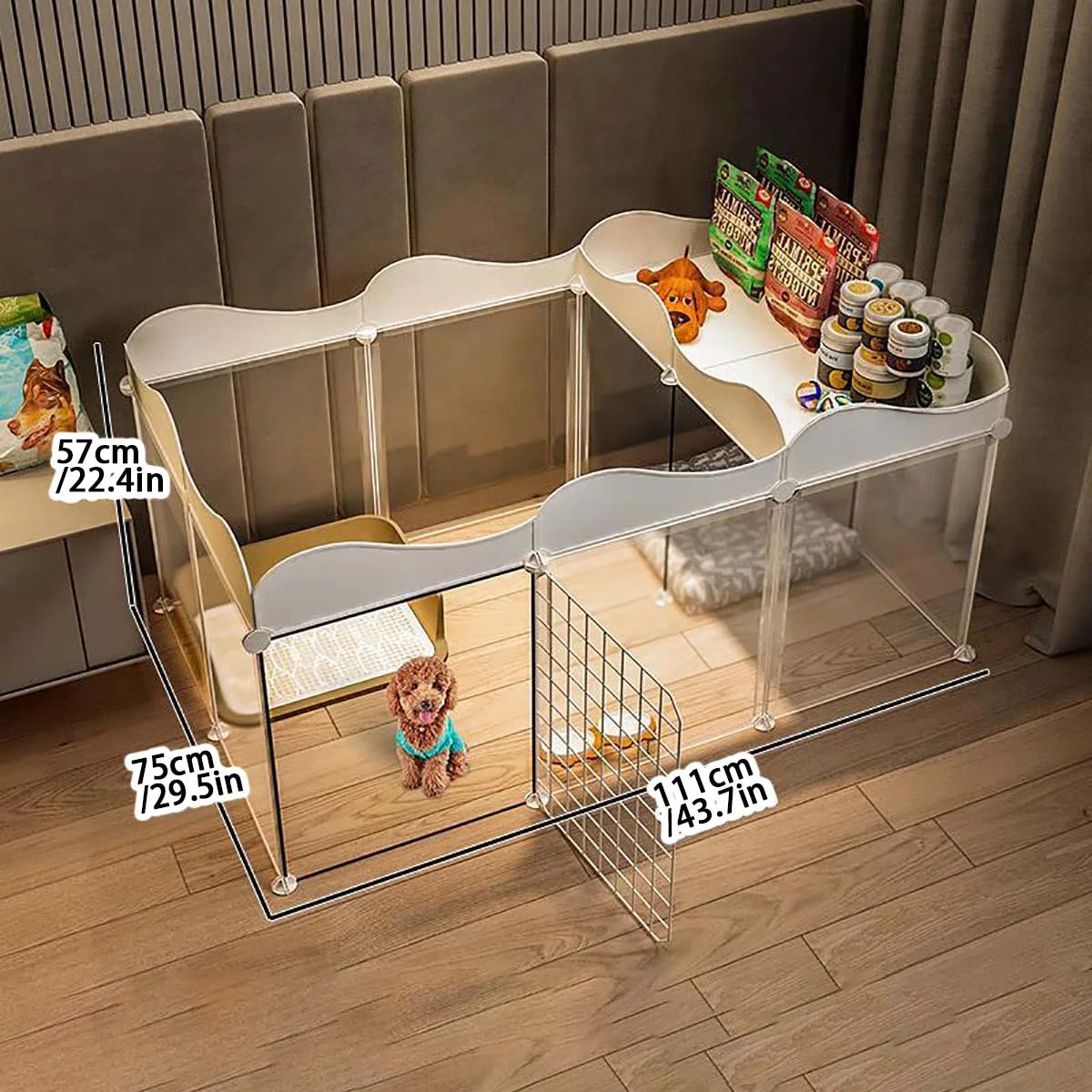 Indoor Dog Enclosure with Toilet Area