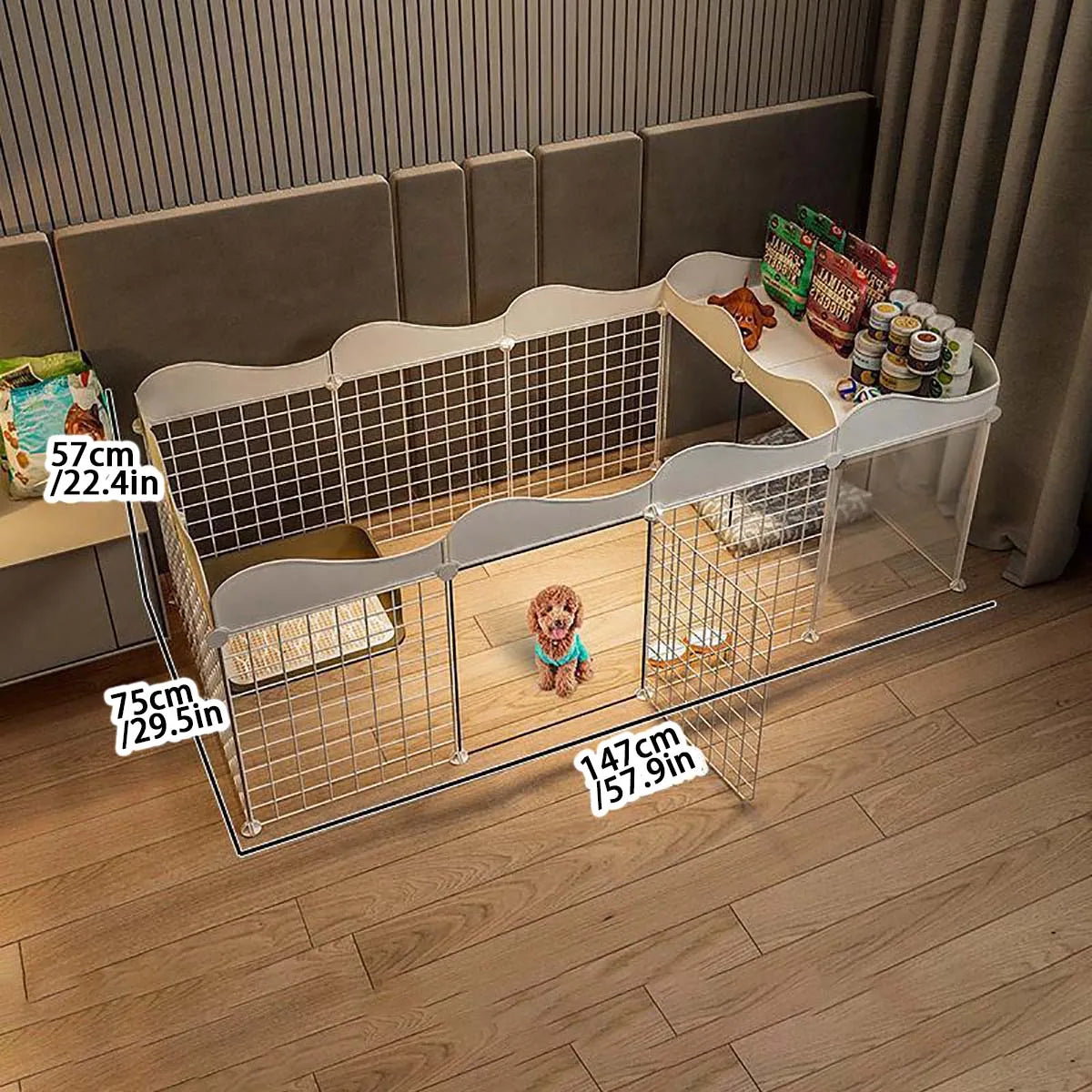 Indoor Dog Enclosure with Toilet Area