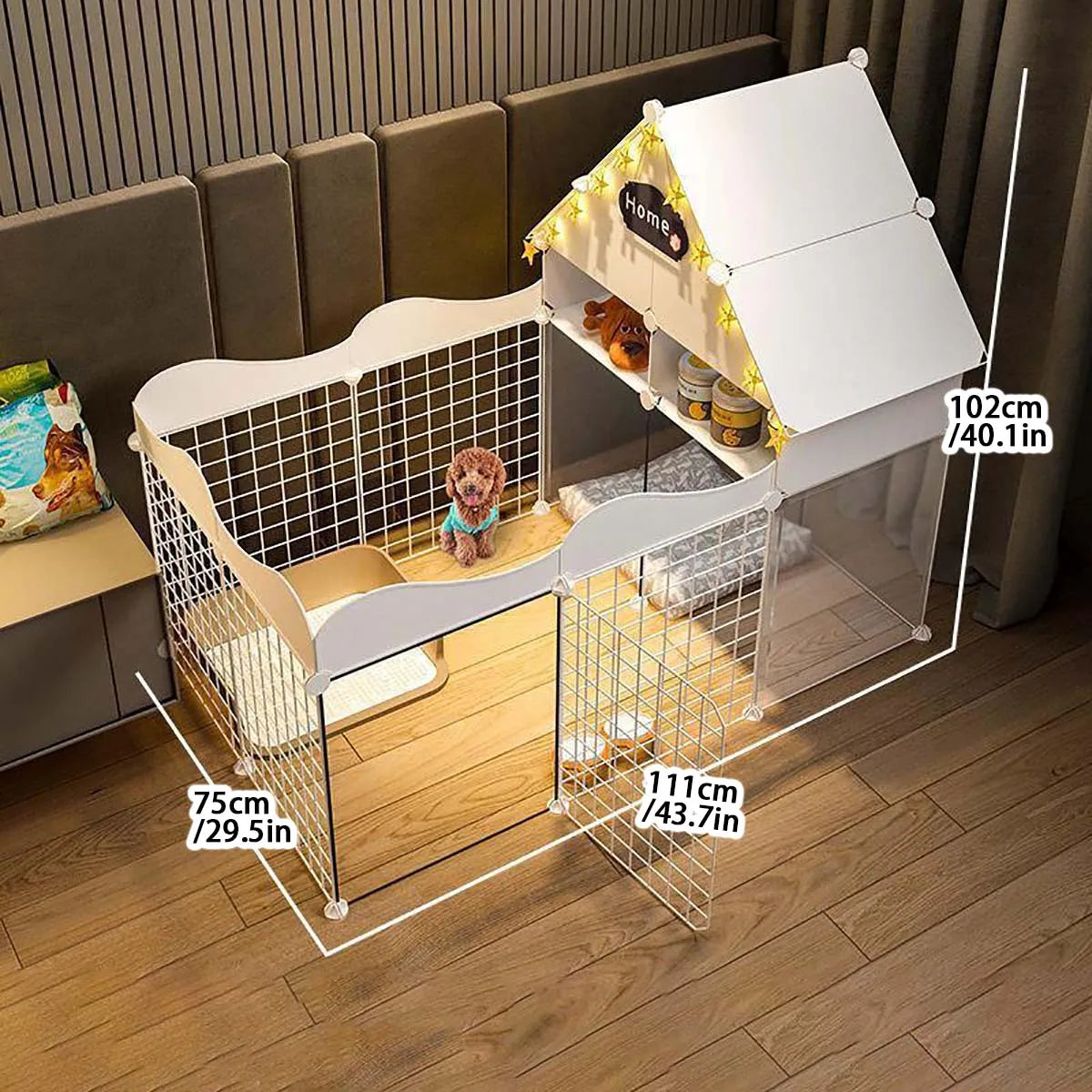 Indoor Dog Enclosure with Toilet Area