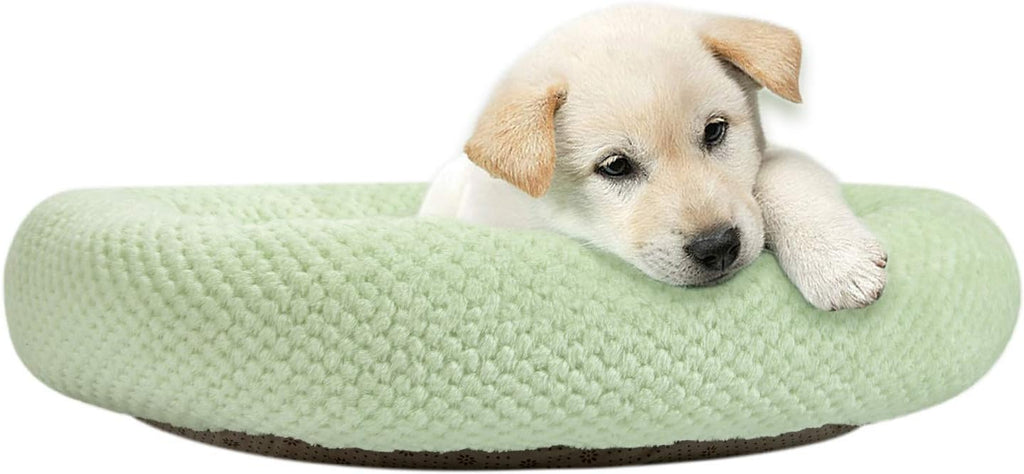 Fuzzy Deluxe Pet Beds, Super Plush Dog or Cat Beds Ideal for Dog Crates, Machine Wash & Dryer Friendly (24" X 24", Pastel Green)