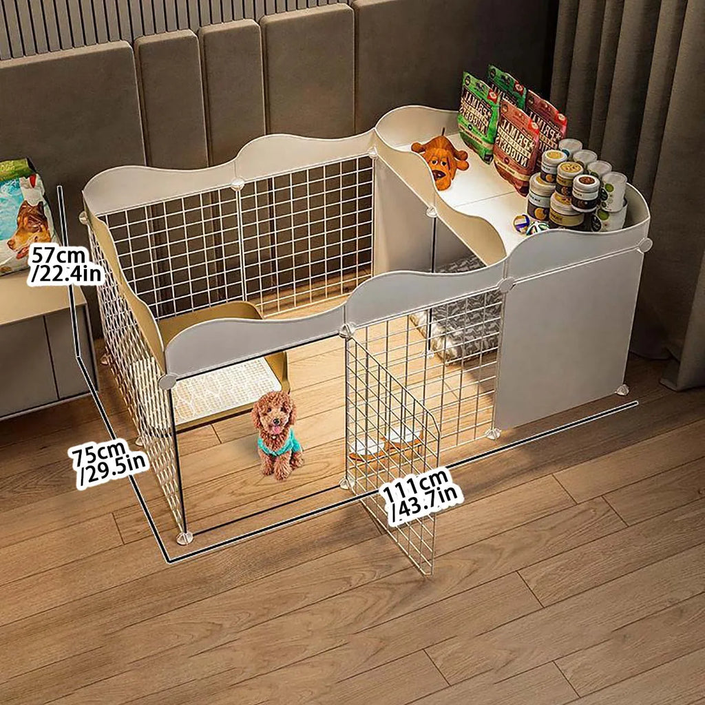 Enclos intérieur pour chien avec espace toilettes