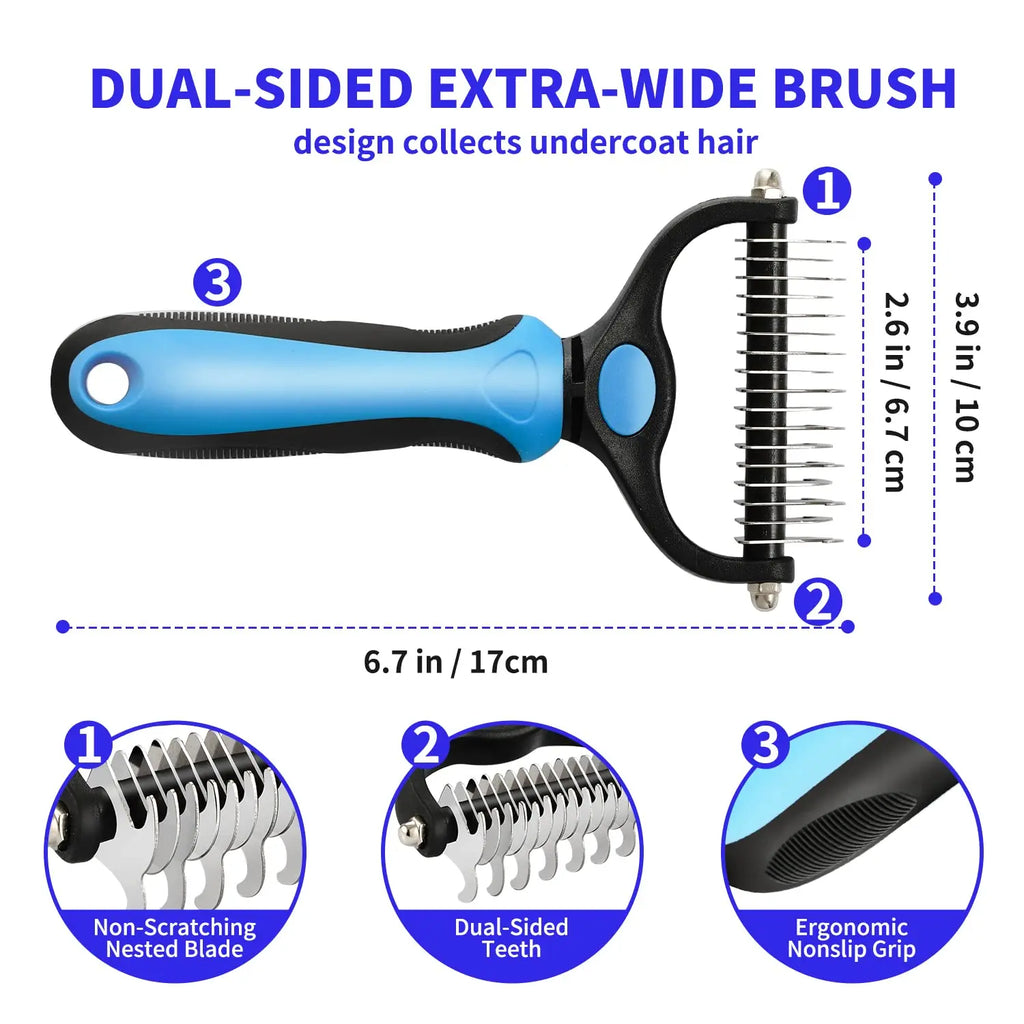 Dog Deshedding & Knot-Cutting Grooming Brush
