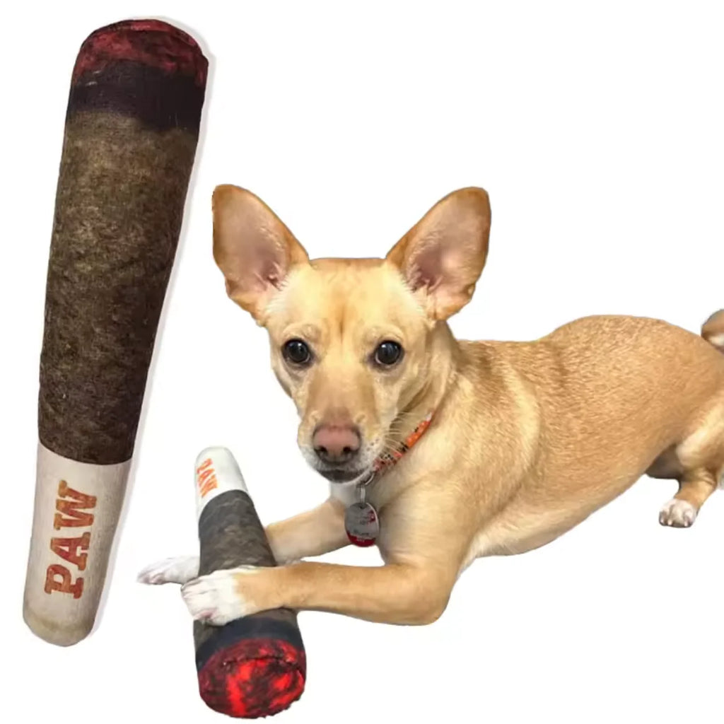 Cigar Plush Squeaky Dog Toy