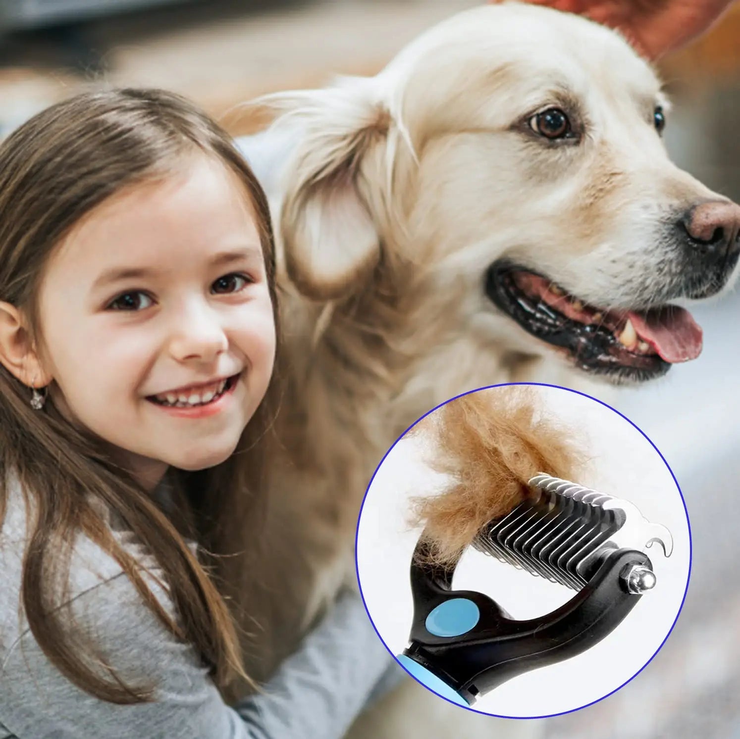 Dog Deshedding & Knot-Cutting Grooming Brush
