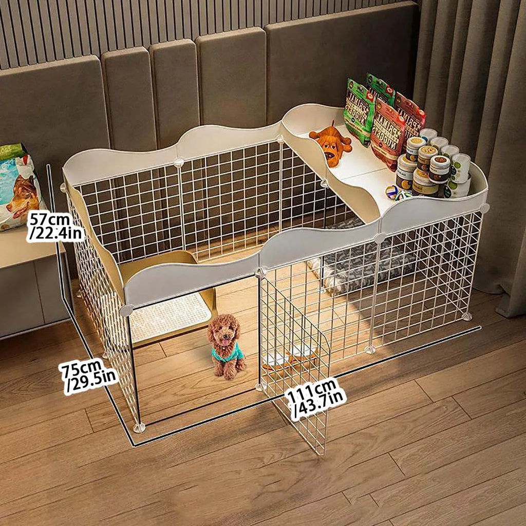 Enclos intérieur pour chien avec espace toilettes