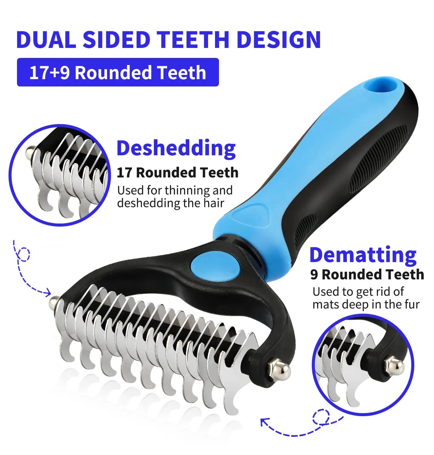 Dog Deshedding & Knot-Cutting Grooming Brush