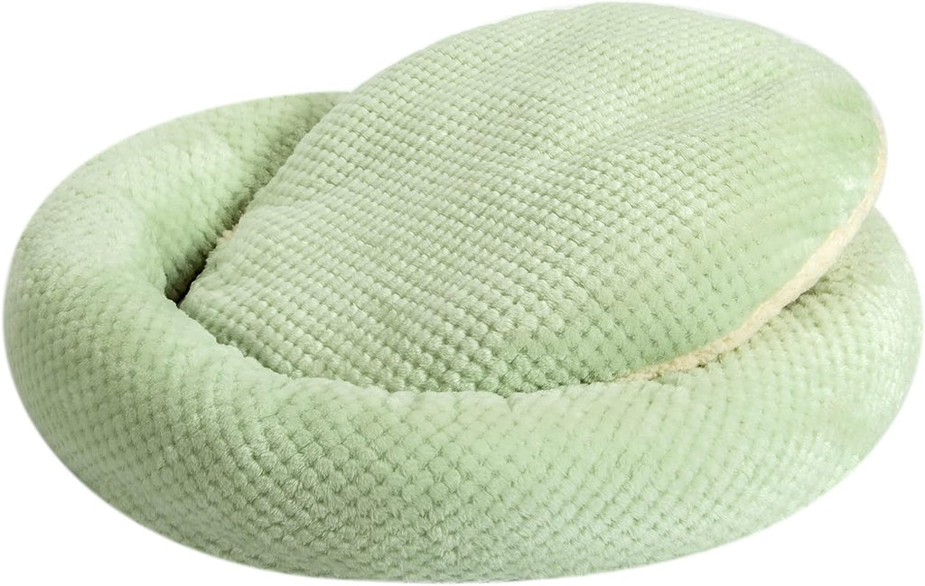 Fuzzy Deluxe Pet Beds, Super Plush Dog or Cat Beds Ideal for Dog Crates, Machine Wash & Dryer Friendly (24" X 24", Pastel Green)