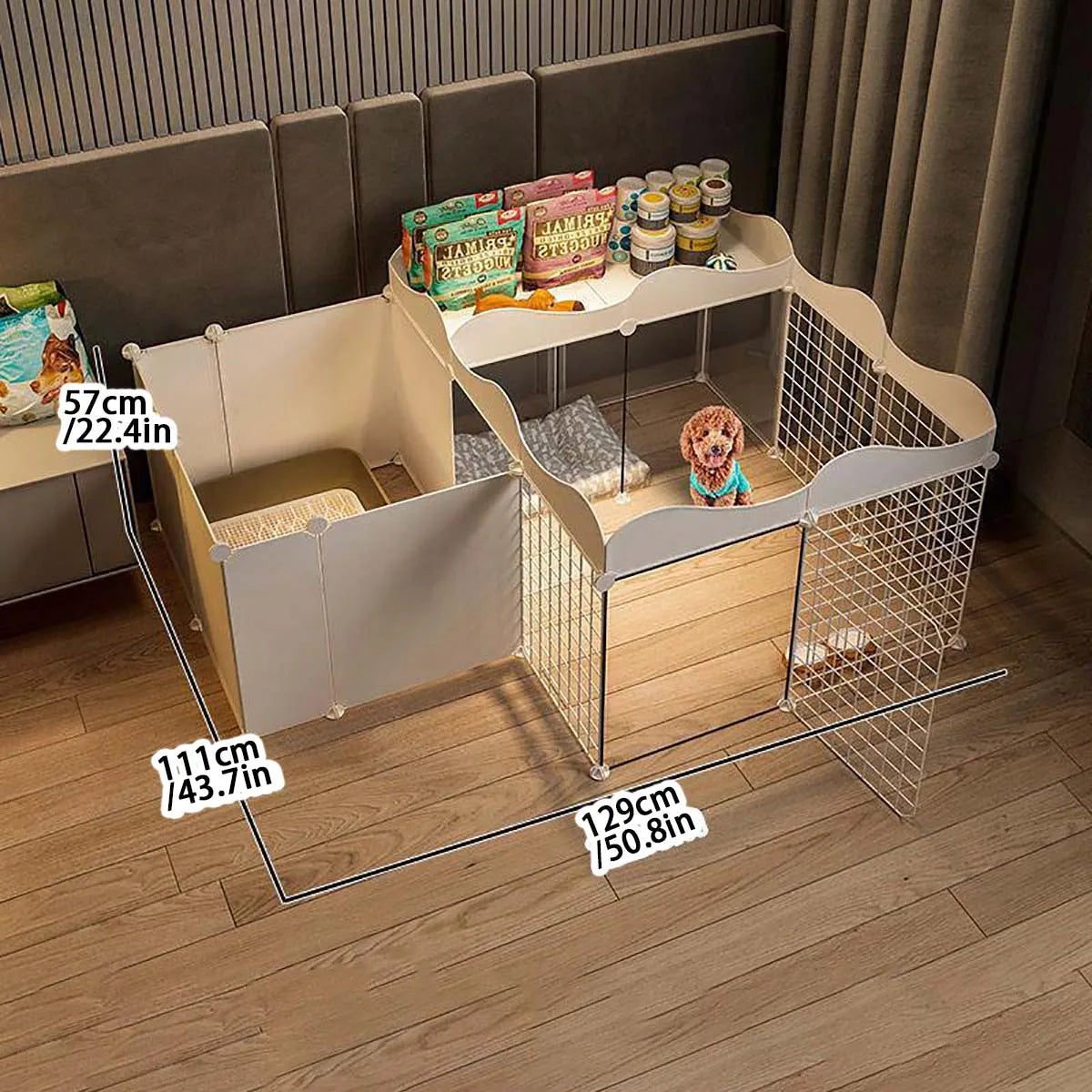 Indoor Dog Enclosure with Toilet Area